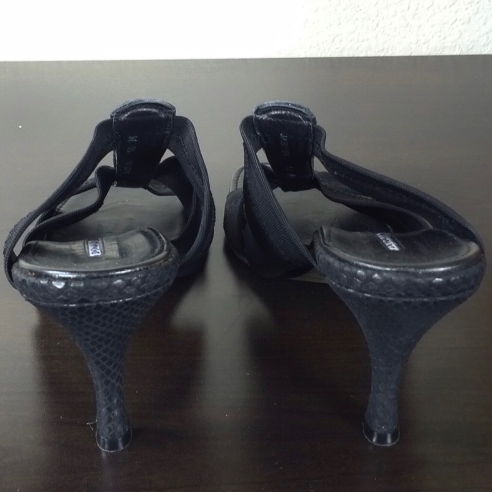 Donald J Pliner Black Textile & Leather Sandals - Picture 4 of 5